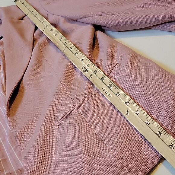 $128 NEW XXL 41 HAWTHORNE ROLL TAB 3/4 SLEEVE DUSTY PINK STRETCH KNIT BLAZER NWT - Picture 6 of 7